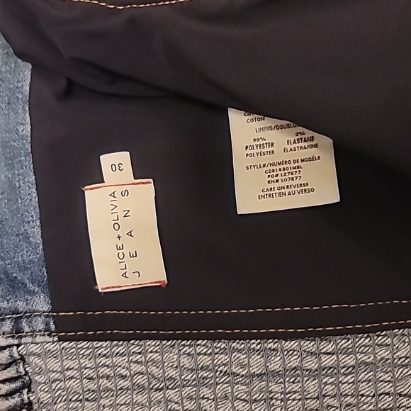 Alice + Olivia Medium Blue Denim Bustier Zip-Front Overalls - Picture 11 of 12